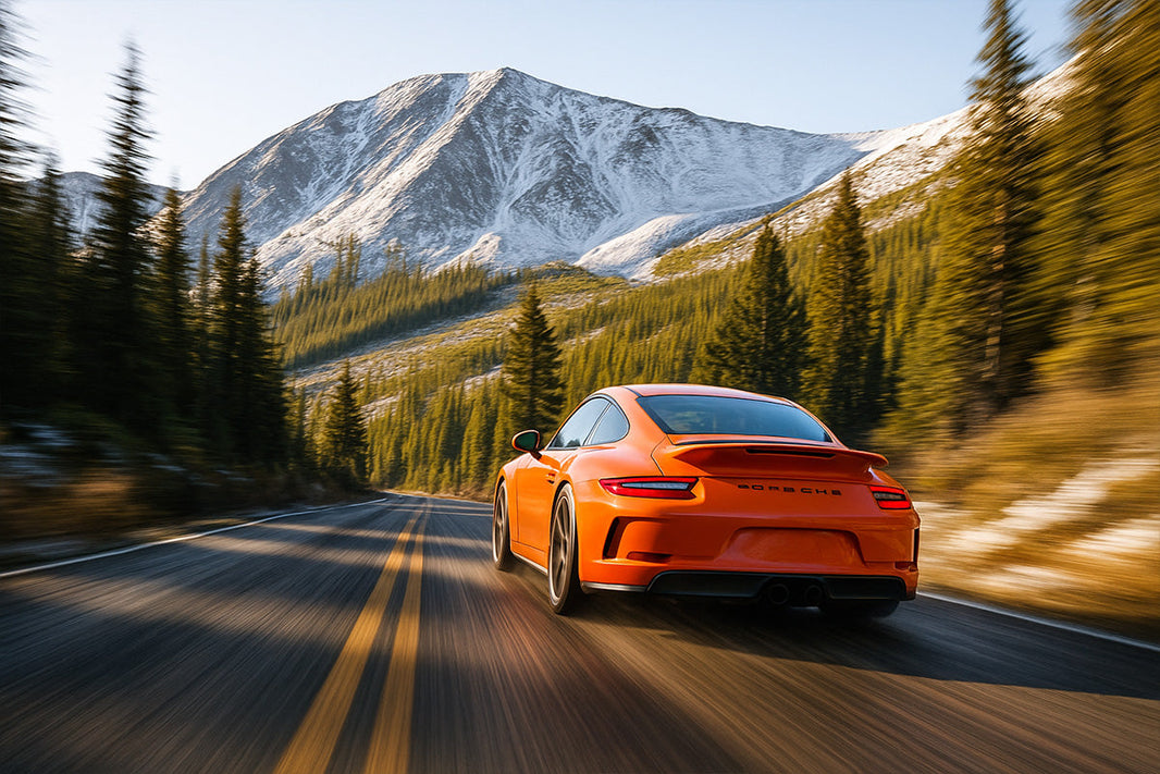 Scenic Colorado mountain road ideal for Porsche, Audi, and VW summer drives